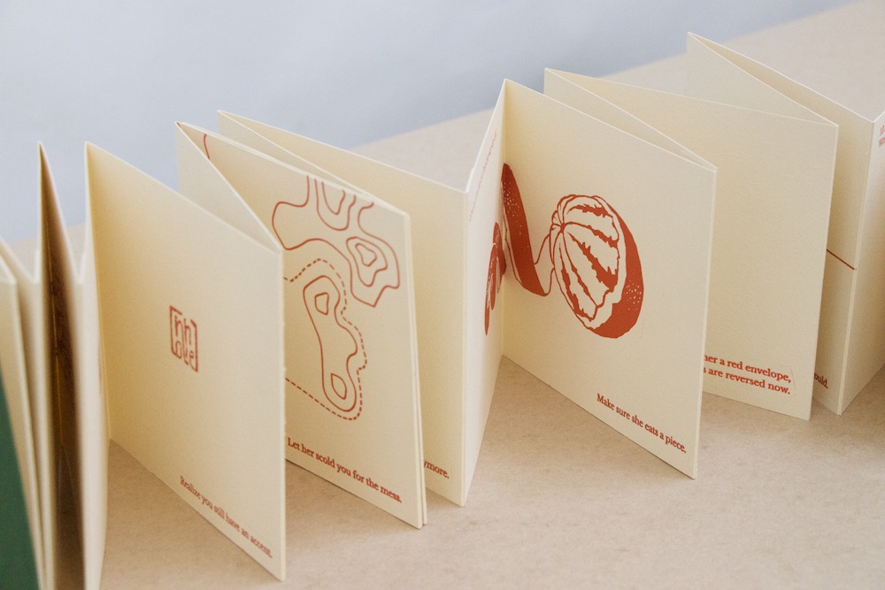 A booklet that was produced by Connie via letterpress printing.